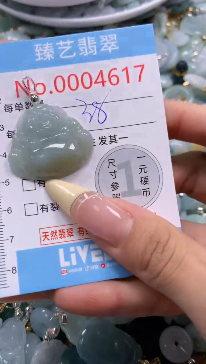 翡翠未镶嵌颈饰含绳0004617