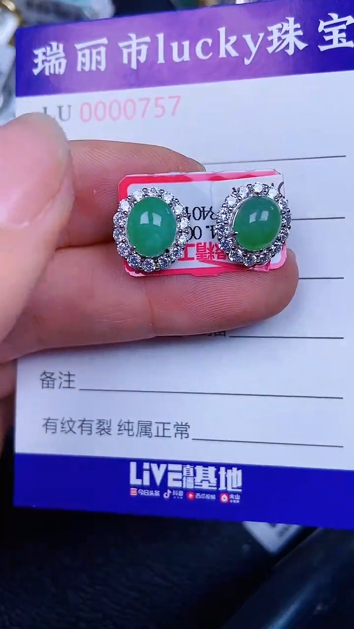 颈饰银S925镶嵌翡翠0757