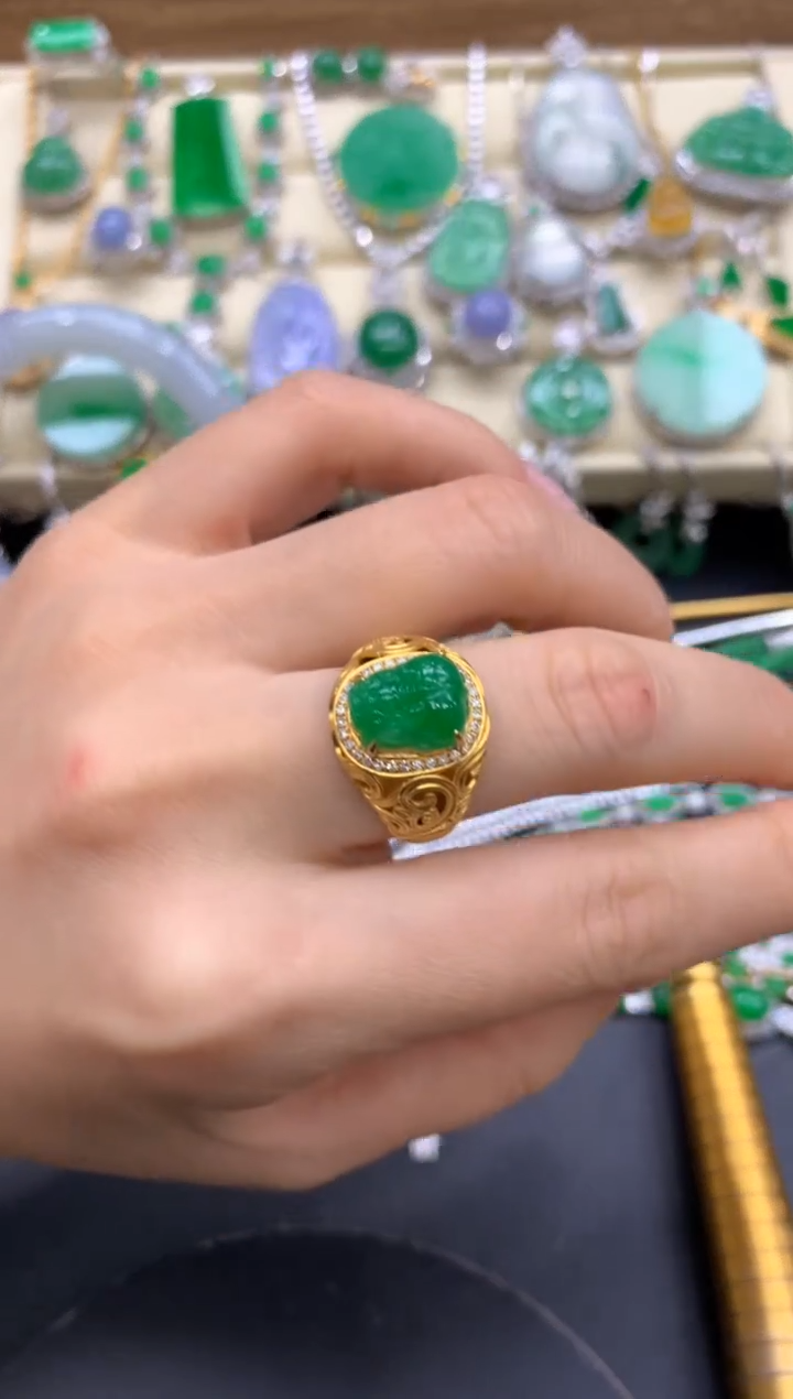 【闪购商品】翡翠戒指18K金镶嵌363-中国好珍宝