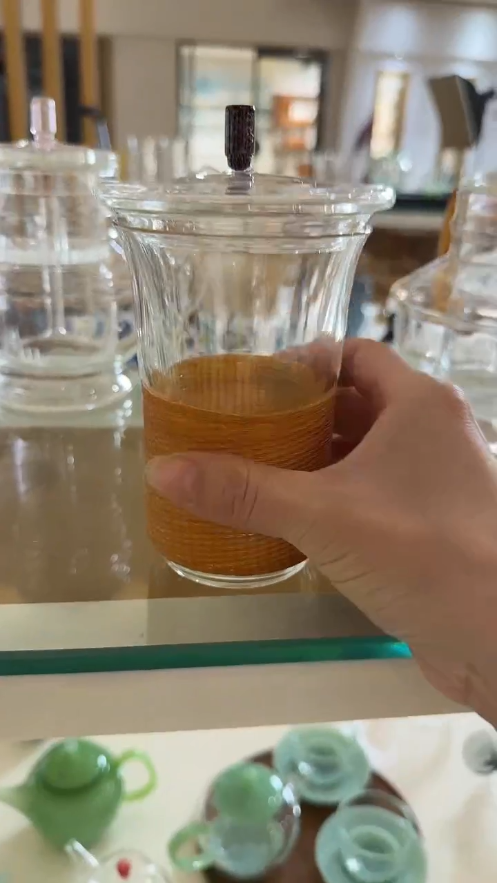 玉见朴华竹编杯蓝 