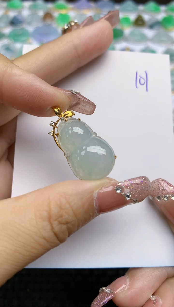 【闪购商品】翡翠颈饰18K金镶嵌天然A货翡翠 101