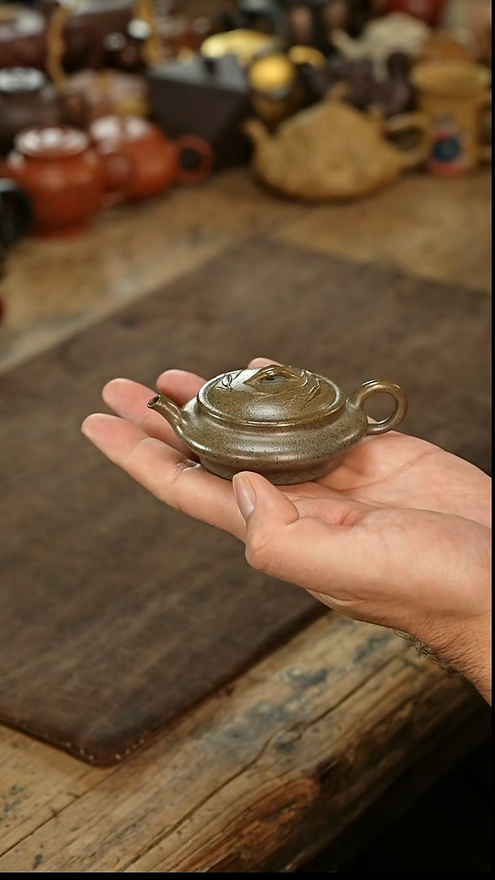 茶壶紫砂竹韵虚扁紫砂壶