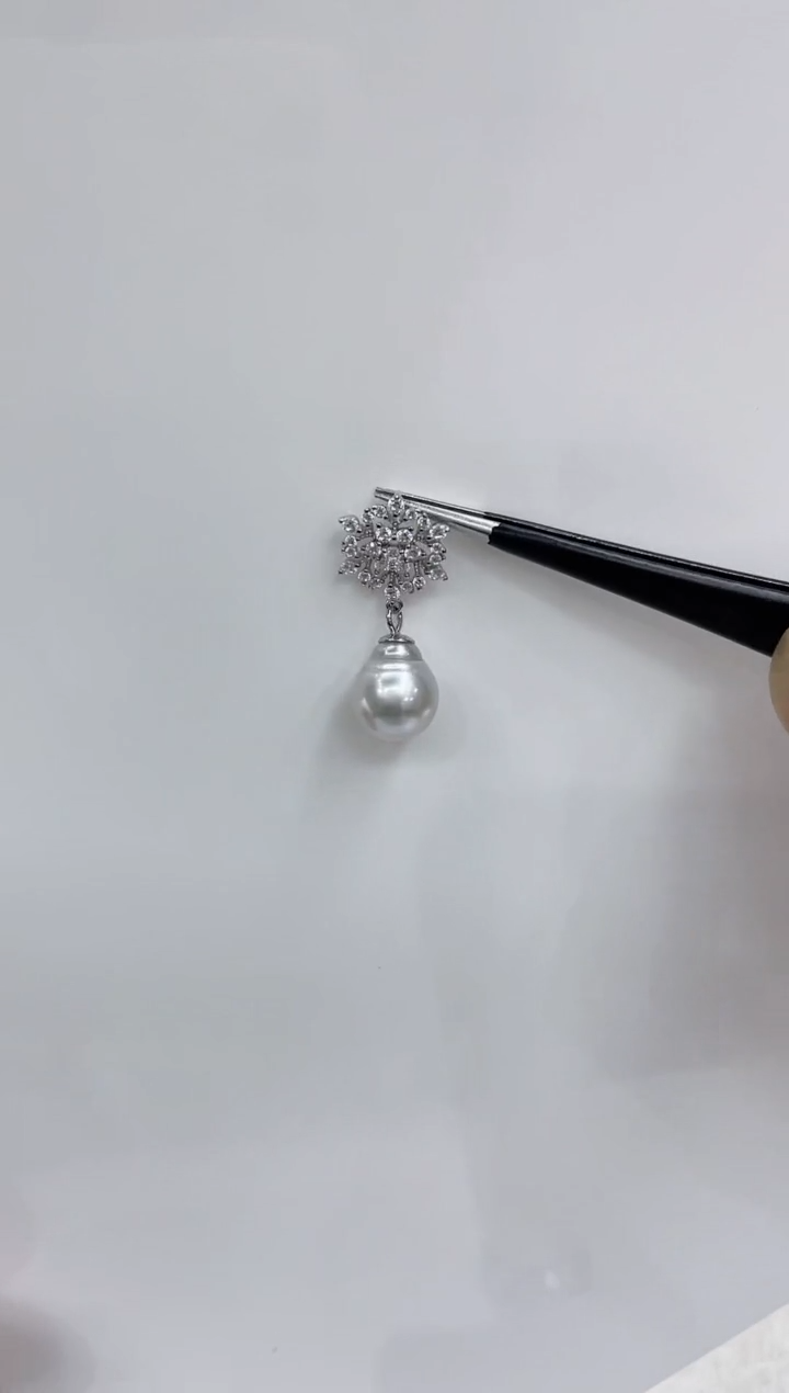 【闪购商品】海水珍珠吊坠(不含链)银S925镶嵌海水珍珠吊坠