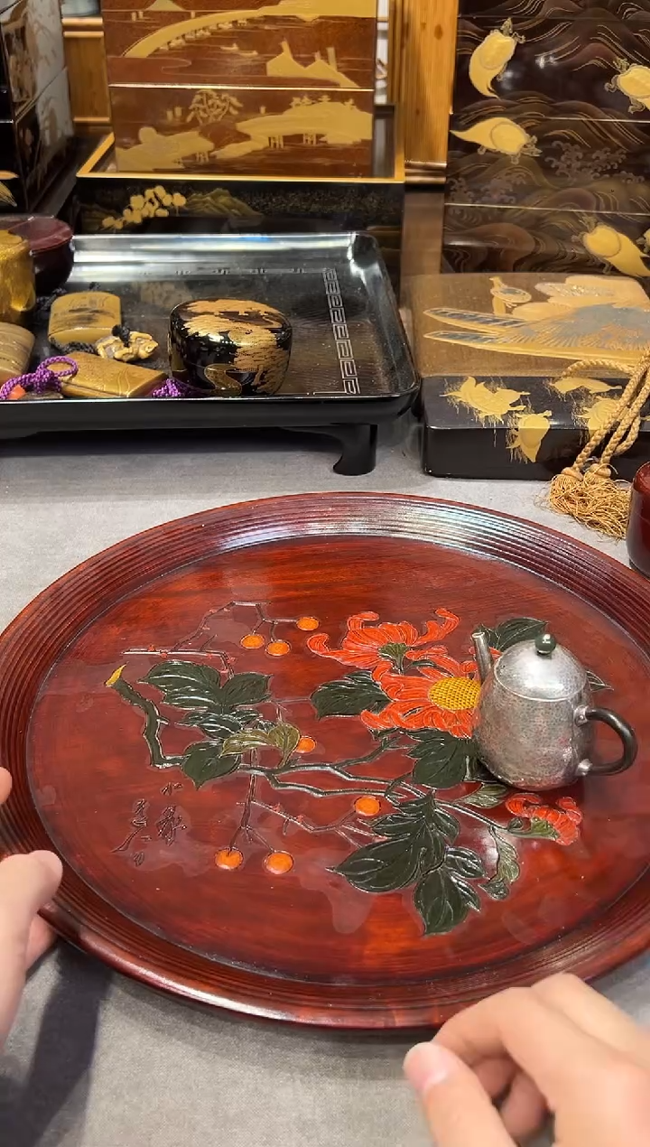 雕刻茶盘 大漆漆器大漆漆器