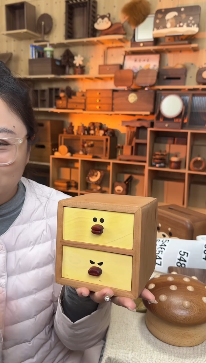 木樱桃木双层莎莉鸡抽屉微瑕