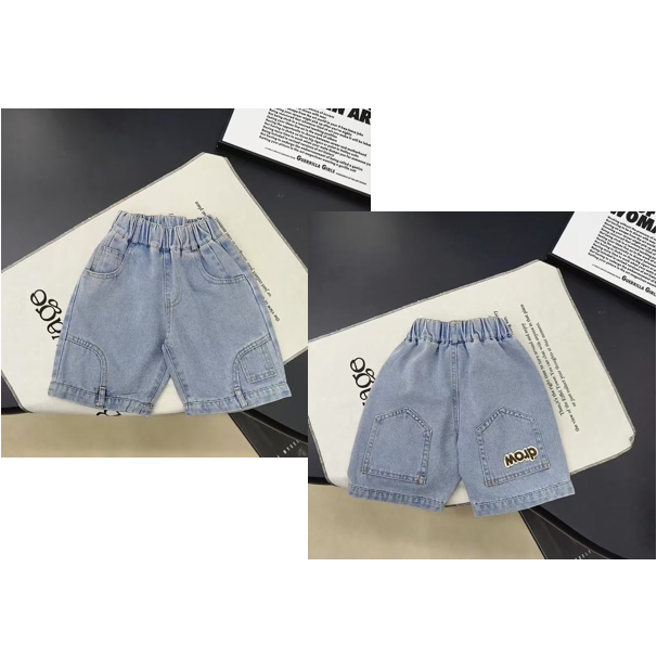 【耀选专属】实体品质薄款牛仔夏季儿童高街美式倒装牛仔中裤7096