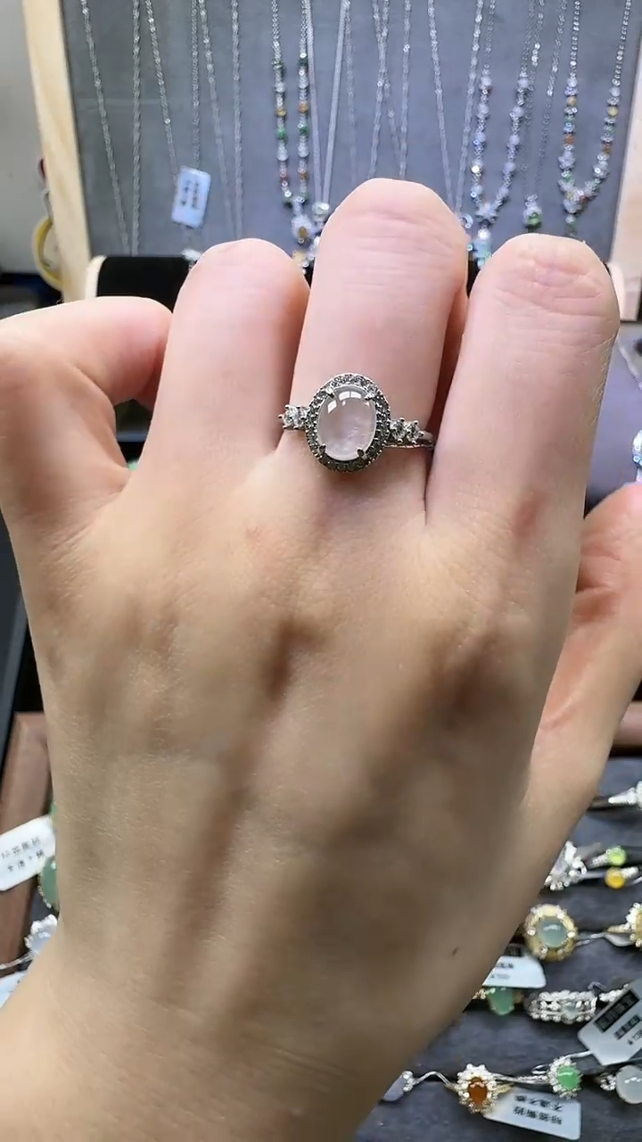 银S925镶嵌戒指翡翠戒指36