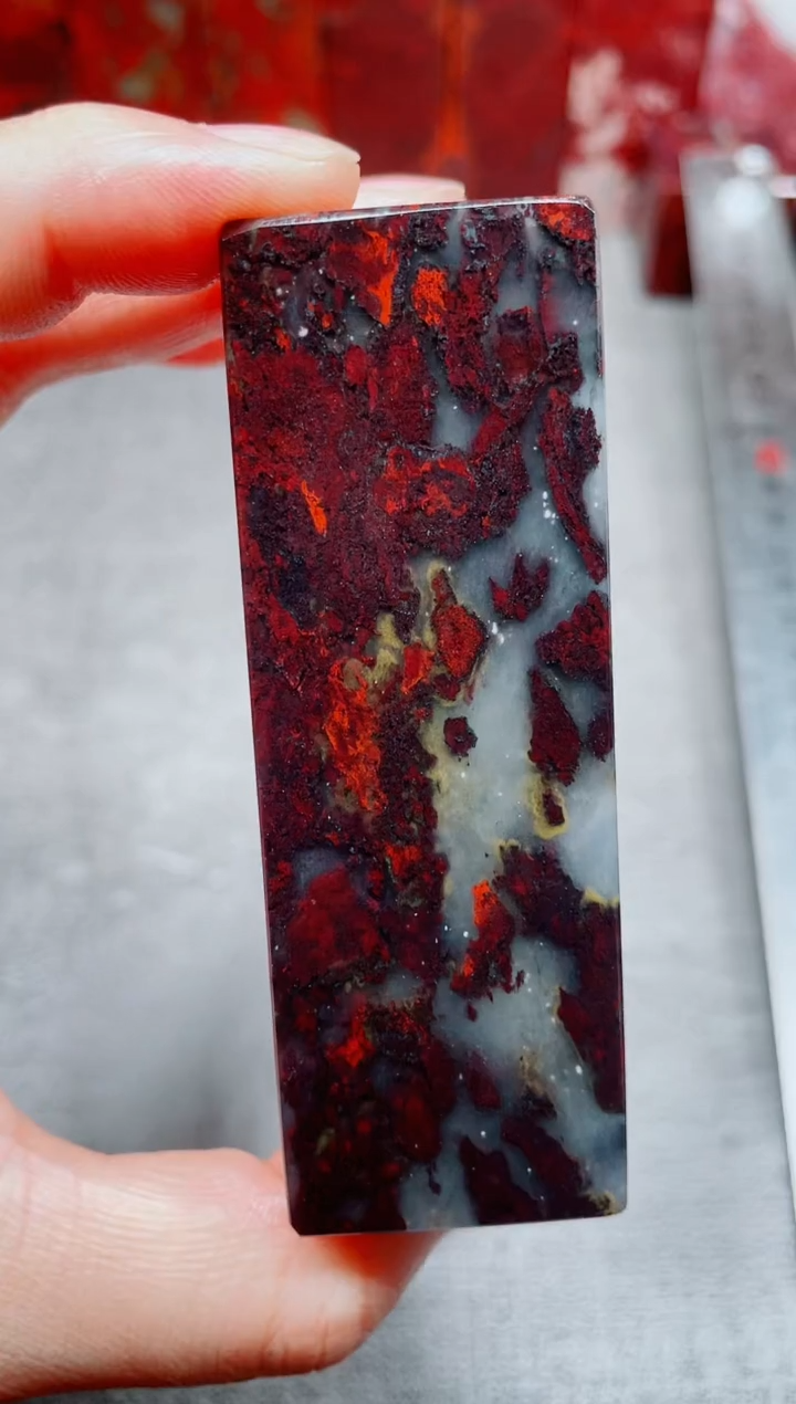 玉桂林鸡血玉素章3.0左右红2