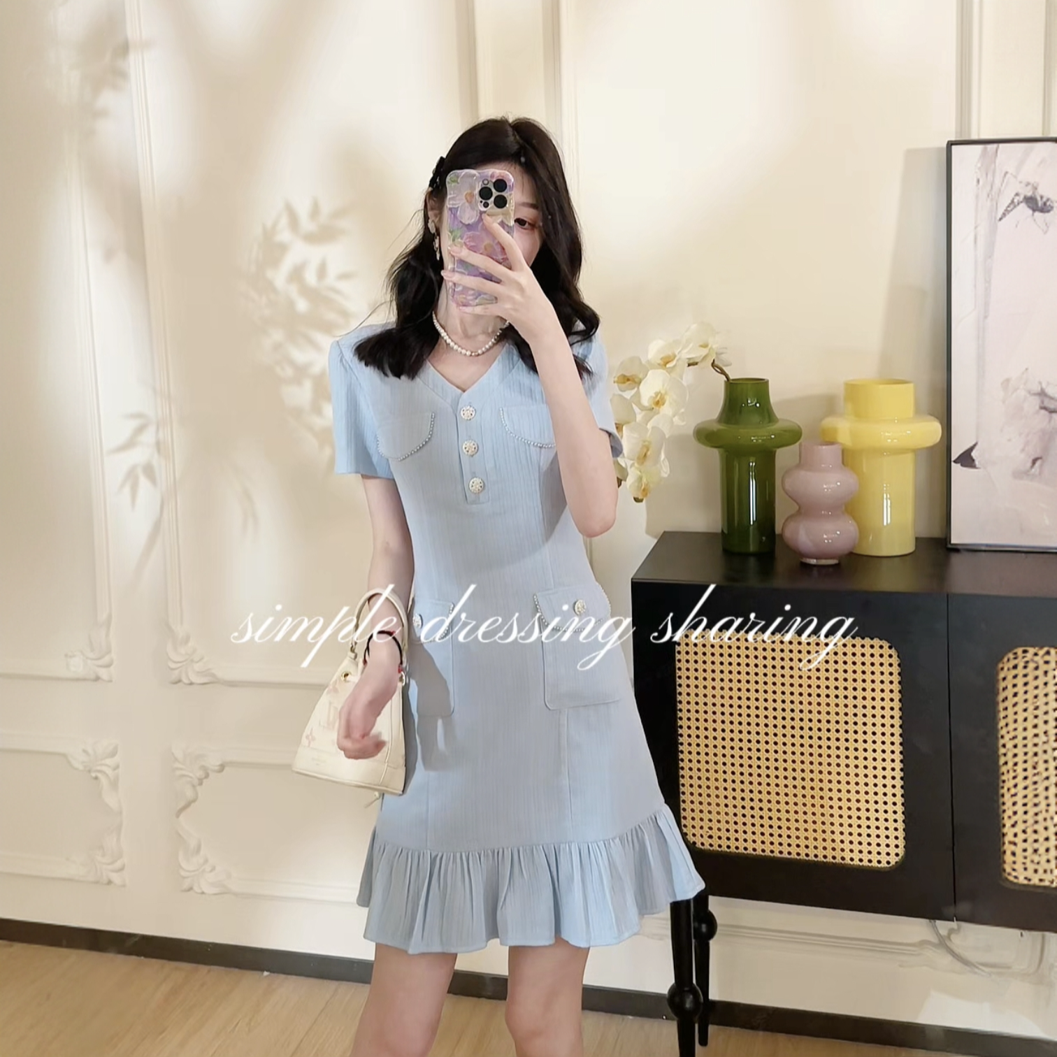 LULU【悉尼海岸】夏季新款透气显瘦气质通勤法式连衣裙-L250081A