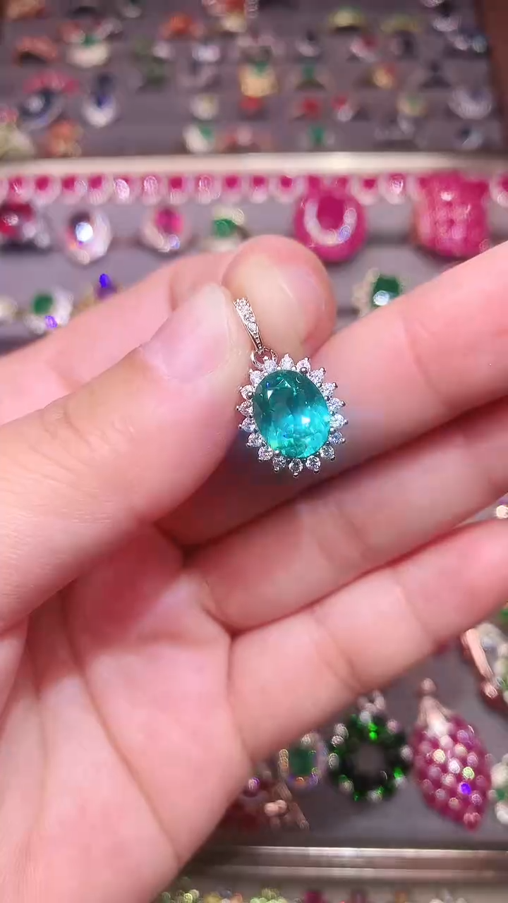 颈饰银S925镶嵌碧玺.....