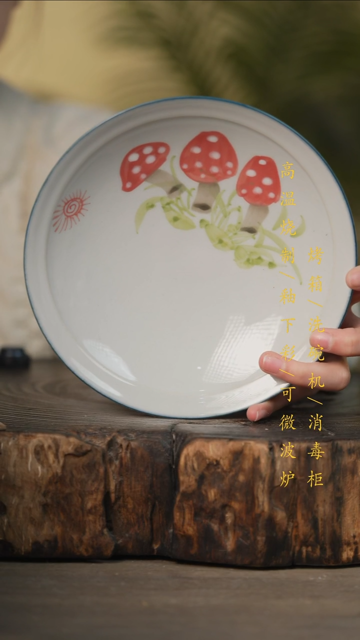 瓷片景德镇高温釉下彩可微波烤箱洗碗机