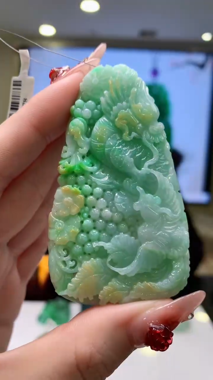 【闪购商品】定制翡翠未镶嵌1026ry-毛货挂件43