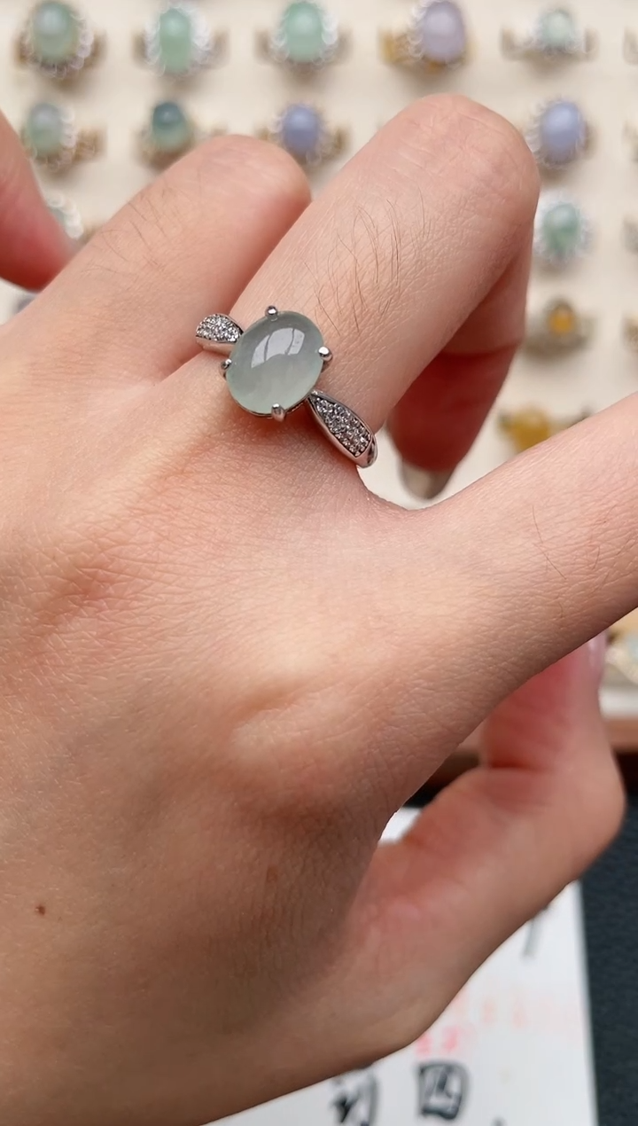 【闪购商品】翡翠戒指银S925镶嵌1111