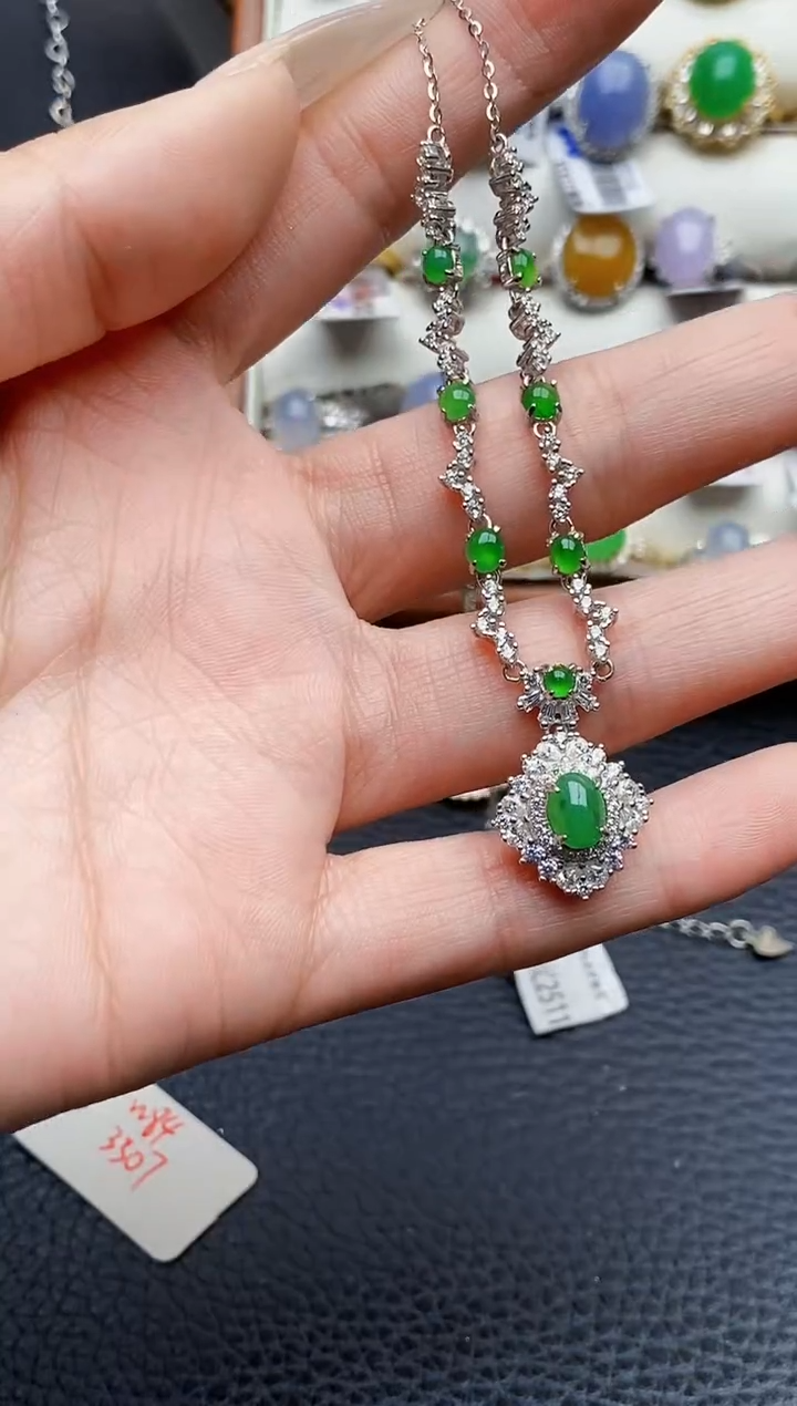 银S925镶嵌戒指翡翠01789