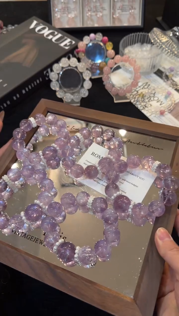 合金手链发晶紫水晶x3592