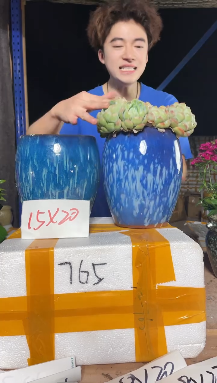 紫砂花盆宜兴紫砂粗陶花盆15*20