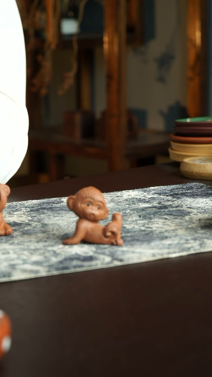 茶杯紫砂15号 猴子茶宠 宜兴紫砂原矿作品