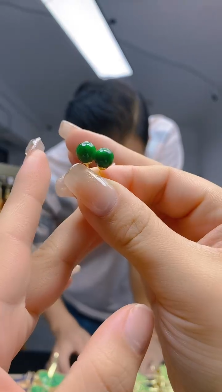 【闪购商品】翡翠耳饰合金156翡翠耳钉