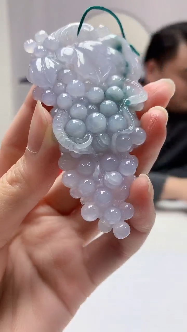 【闪购商品】定制翡翠未镶嵌5060zm-毛货挂件葡萄42