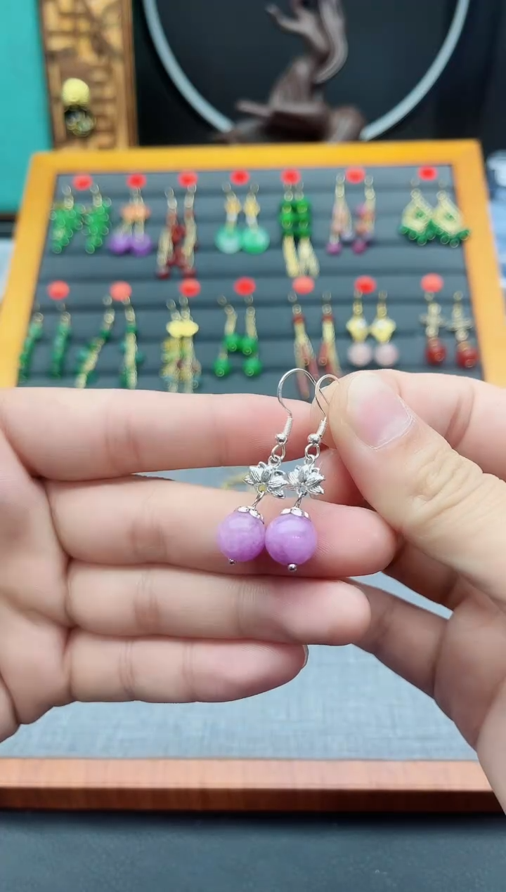 【闪购商品】玛瑙/玉髓耳钉银S925镶嵌401000