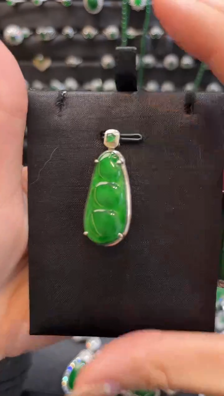 翡翠未镶嵌颈饰福豆