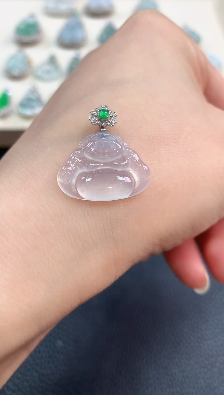 【闪购商品】翡翠吊坠(不含链)18K金镶嵌b20多样性一件发货