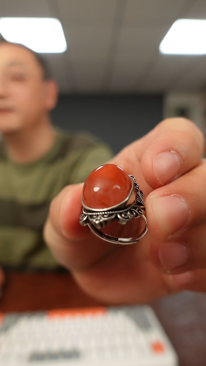 无非金属nan  红  开口 戒