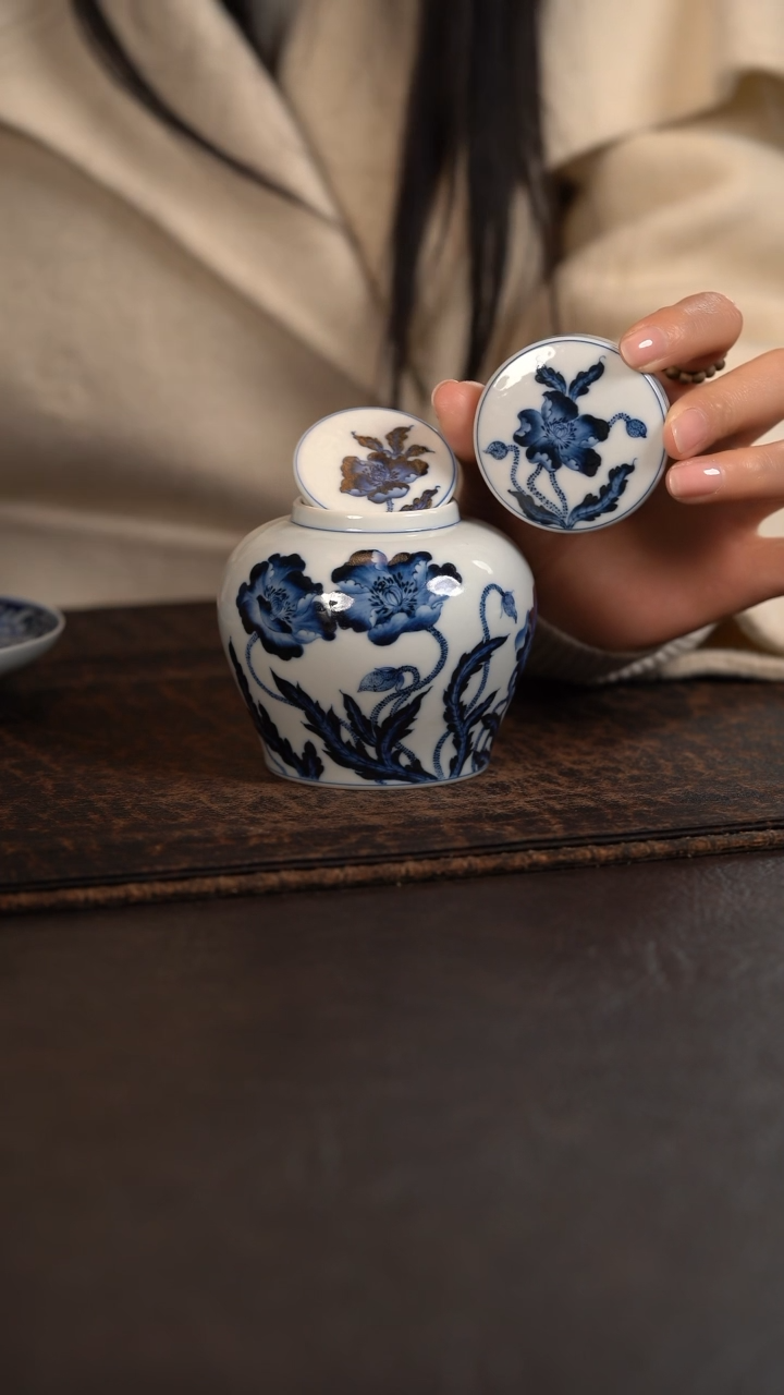【闪购商品】杯洪印慕明虞美人双盖茶叶罐