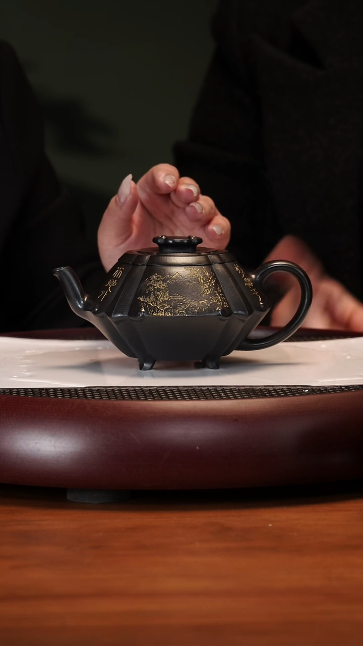 【闪购商品】紫砂茶壶2-48LCH称心如意一厂黑料300cc