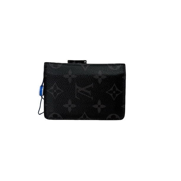 99新 LouisVuitton/路易威登 黑色老花对折钱包/140