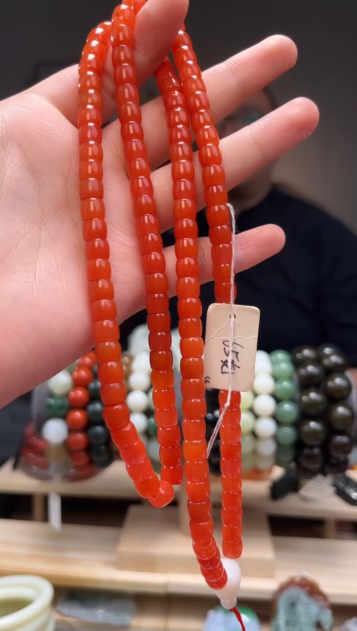 颈饰未镶嵌南红玛瑙三***舍长链