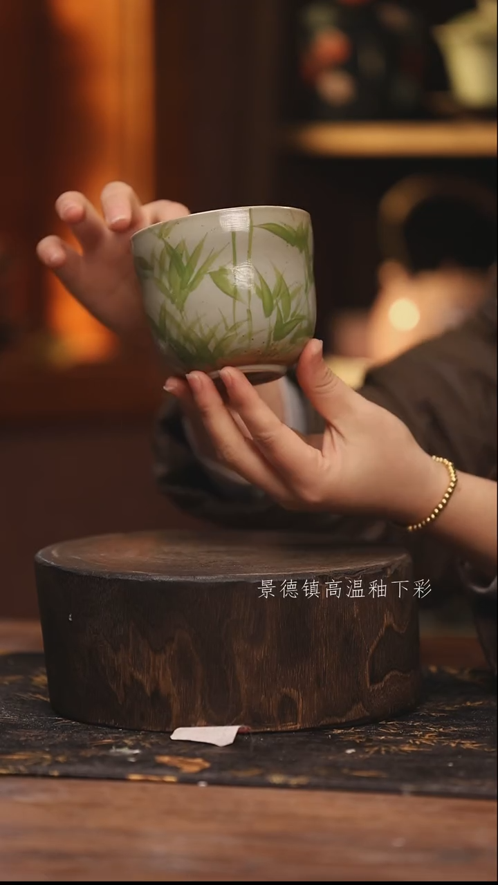 陶瓷景德镇高温釉下手绘陶瓷@L491@