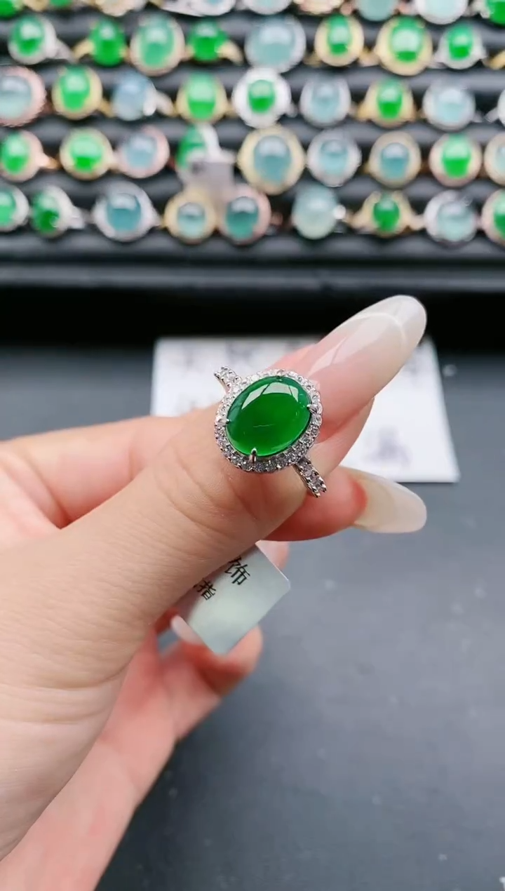 【闪购商品】翡翠戒指银S925镶嵌1111111111