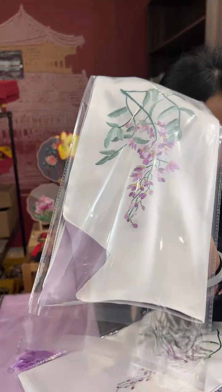 【闪购商品】刺绣苏绣100桑蚕丝丝巾