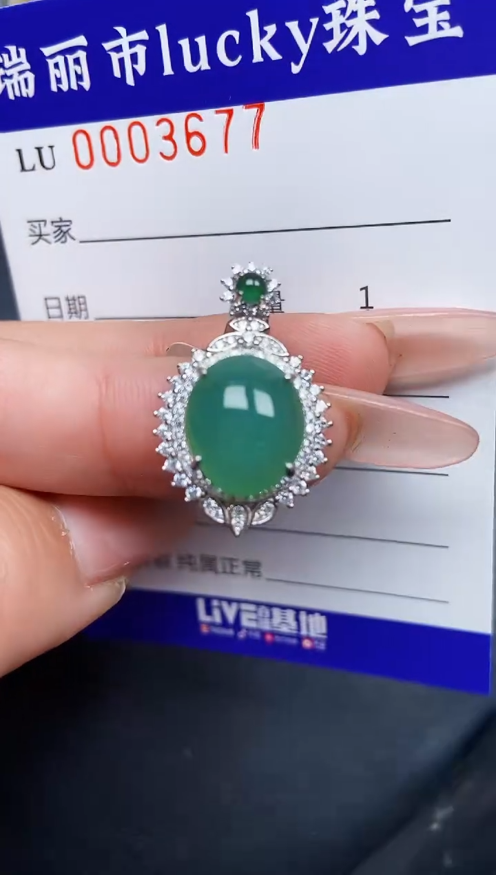 【闪购商品】翡翠颈饰银S925镶嵌3677