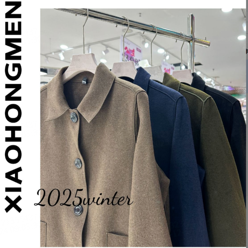 B2014 2025新款秋冬高级感简约气质大方宽松显瘦毛呢外套