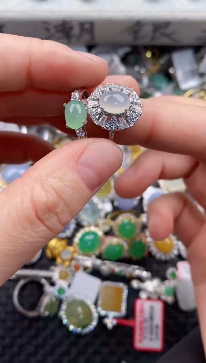 银S925镶嵌戒指翡翠12                  1