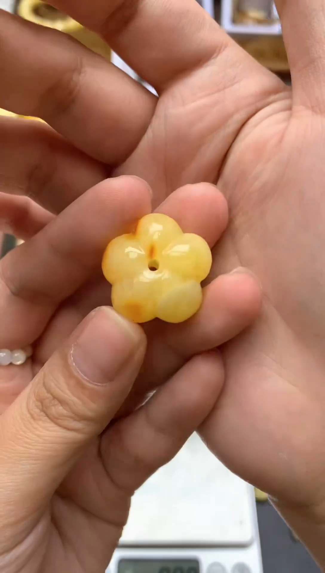 【闪购商品】琥珀珠宝奇石未镶嵌009琥珀蜜蜡花粉有纹小坑介意勿拍