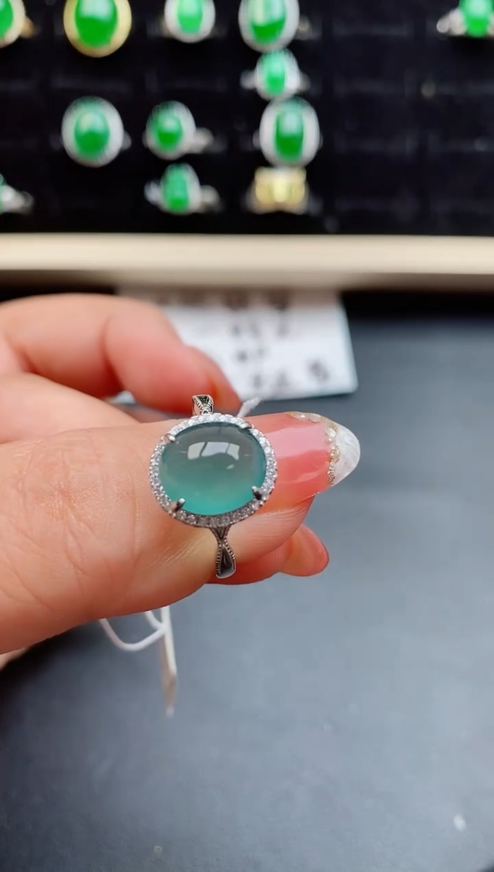 【闪购商品】翡翠戒指银S925镶嵌080580