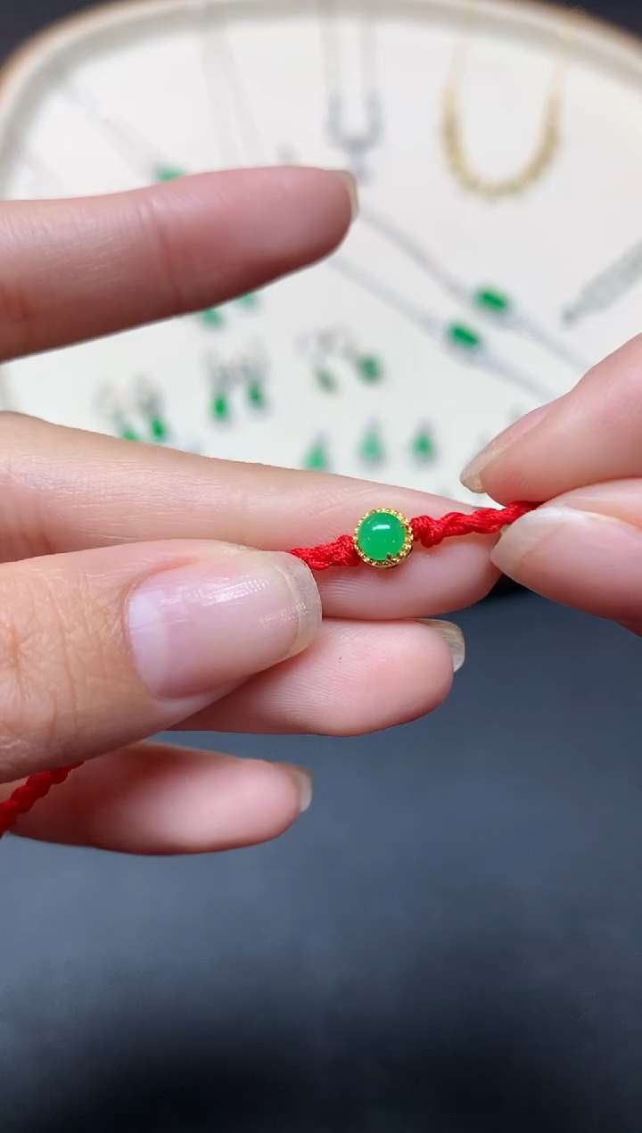 【闪购商品】翡翠手绳18K金镶嵌A68|980