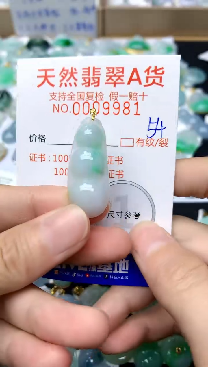 【闪购商品】翡翠颈饰18K金镶嵌54天然A货翡翠