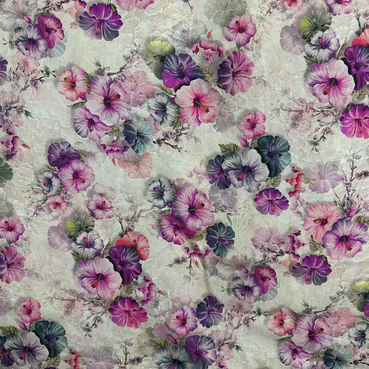 精品棉绸 多彩牵牛花