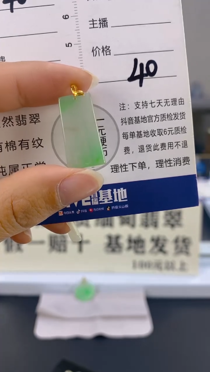 【闪购商品】翡翠颈饰18K金镶嵌天然A货翡翠