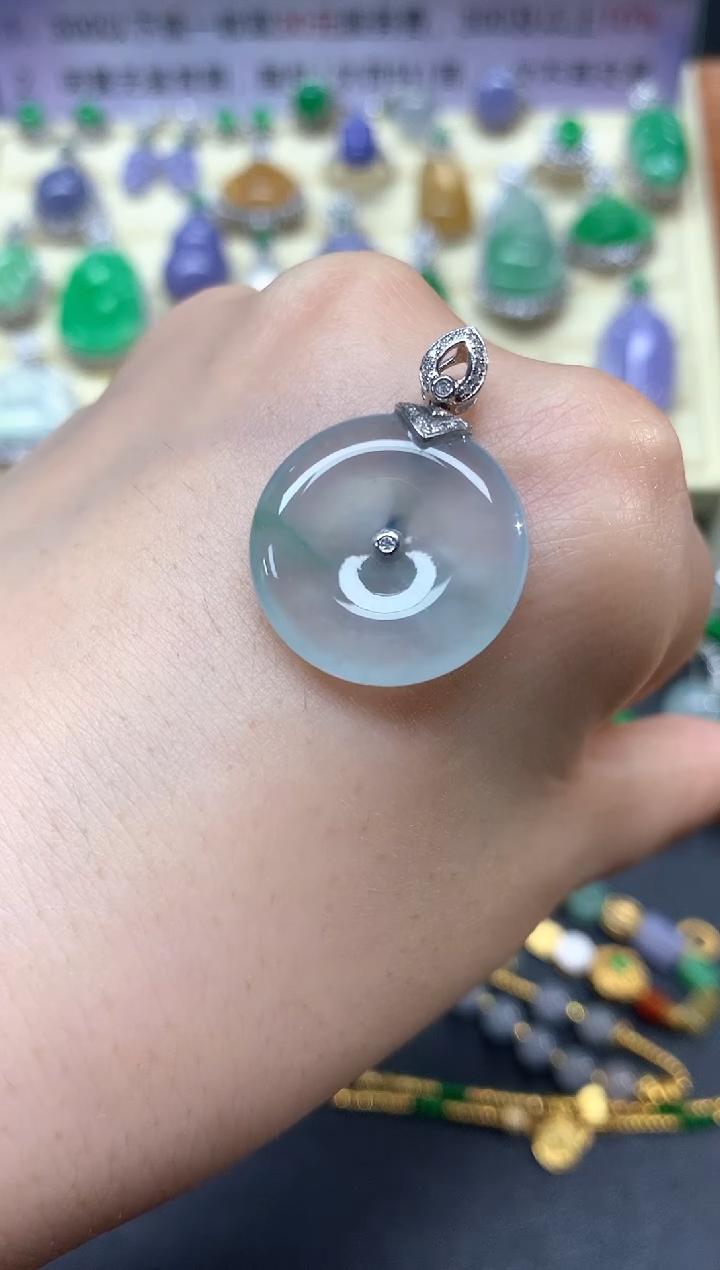 【闪购商品】翡翠18K金镶嵌吊坠(不含链)吊坠|2980+298