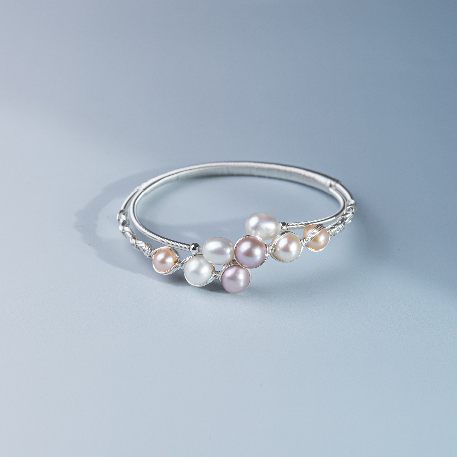 【胡兵珍选】GABLILY PREMIER淡水珍珠“花簇"手镯7-9mm百搭简约时尚