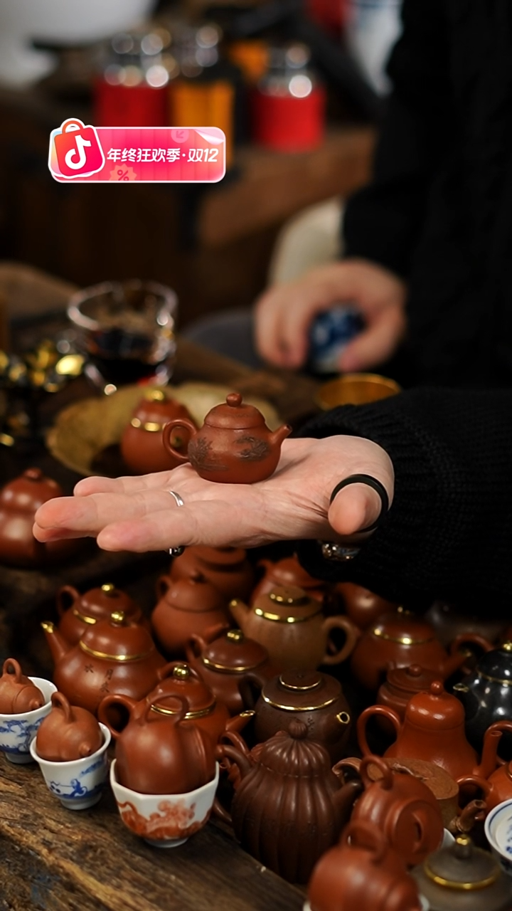 闪购11 20CC 泥绘小茶壶功夫茶道具