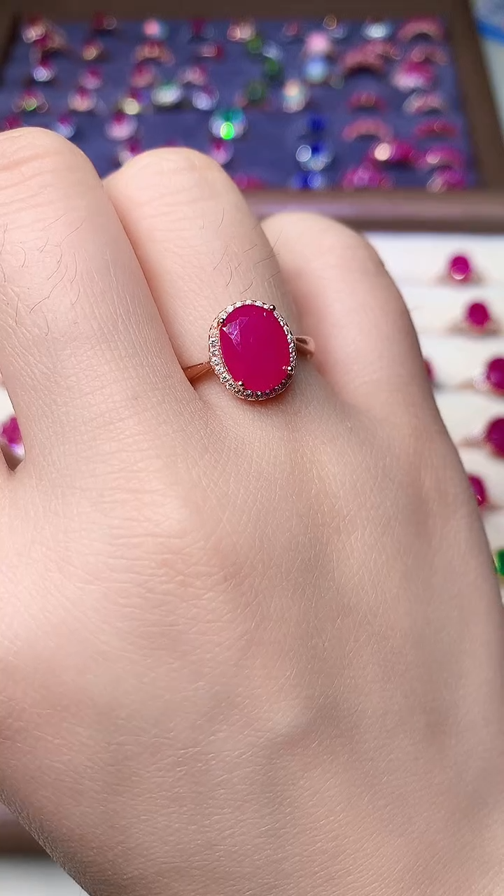 【闪购商品】红宝石戒指银S925镶嵌000