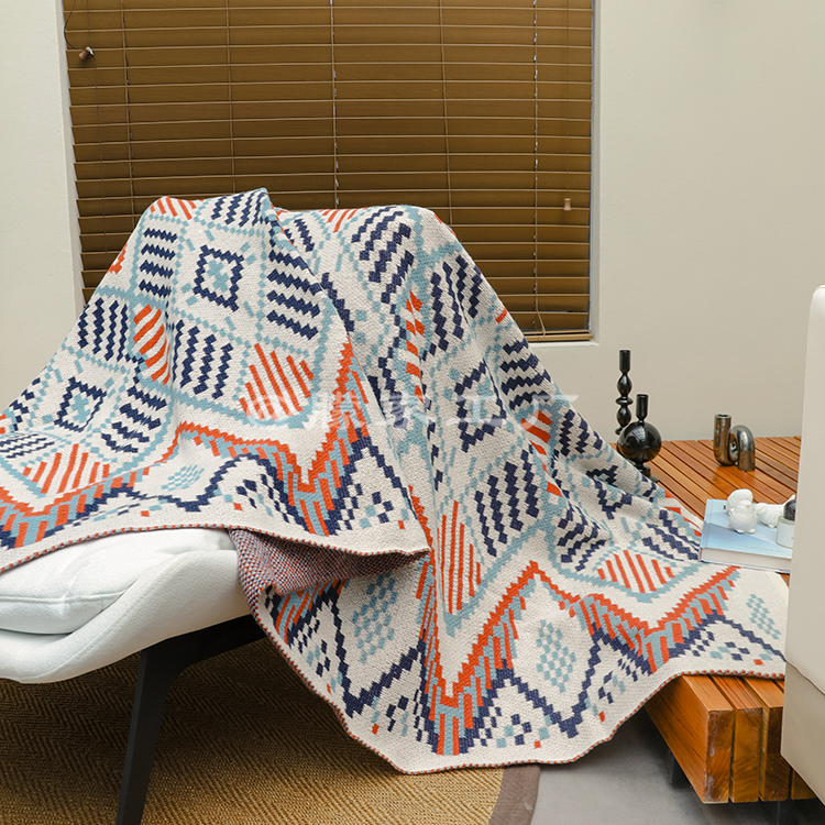 波西米亚四季通用披肩毯沙发毯空调毯北欧款床榻民宿针织流苏毯