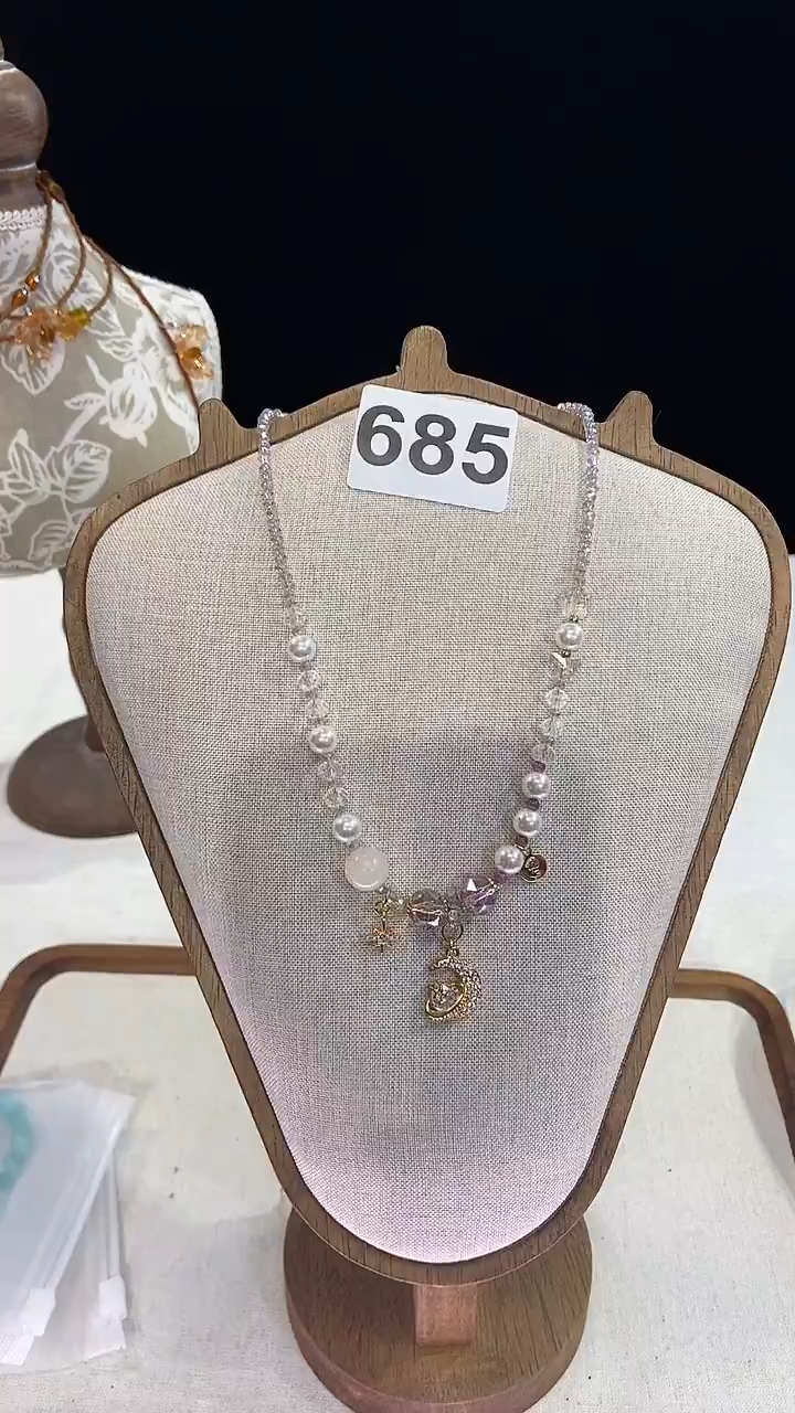 项链钛钢淡水珍珠685