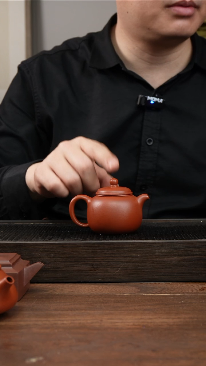 茶杯紫砂何*全手朱泥小匏尊     130CC  